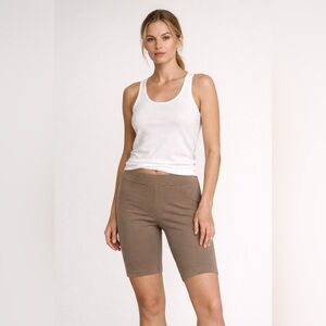 NWT Standard James Perse Taupe Biker Shorts Size 2 Made in USA